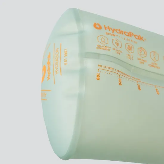 HydraPak Stow 1L Mammoth Gray Flexible Bottle