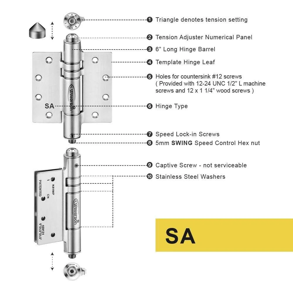 Hydraulic Gate Closer | Exterior Soft Closing Gate Closer | 6ft | SS304 | K51MP-B2 | 2 Pack