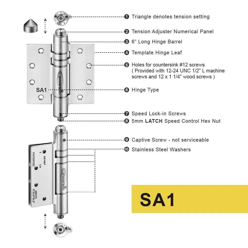 Hydraulic Gate Closer | Exterior Soft Closing Gate Closer | 6ft | SS304 | K51MP-B2 | 2 Pack