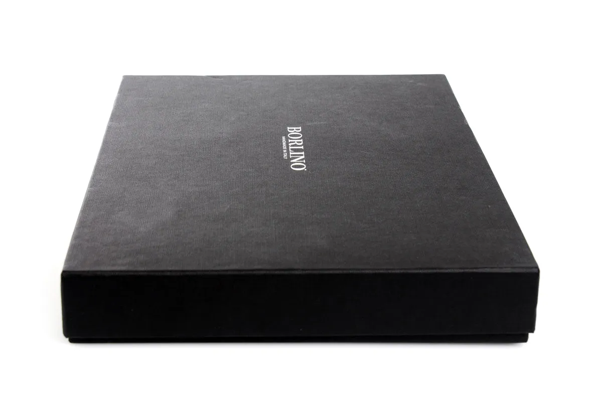 Italian Leather Post-Strap Brief Folio - Walnut