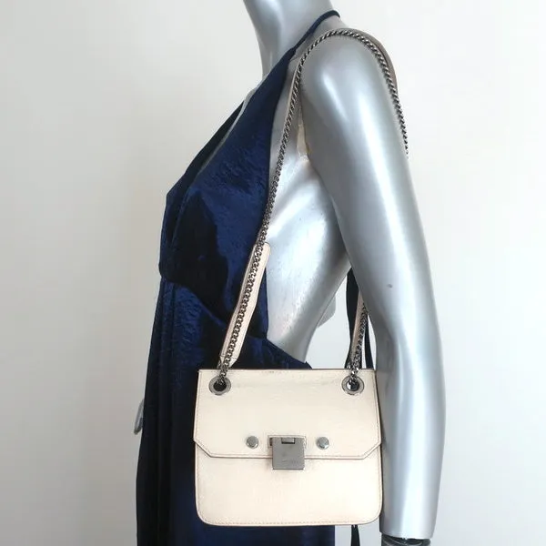 Jimmy Choo Rebel Mini Crossbody Cream Leather Shoulder Bag