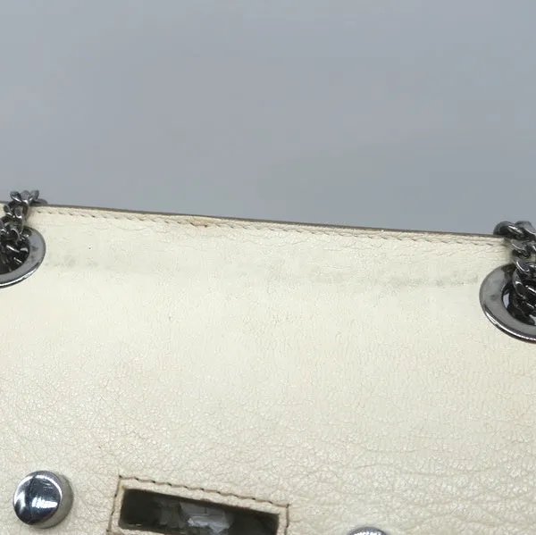 Jimmy Choo Rebel Mini Crossbody Cream Leather Shoulder Bag