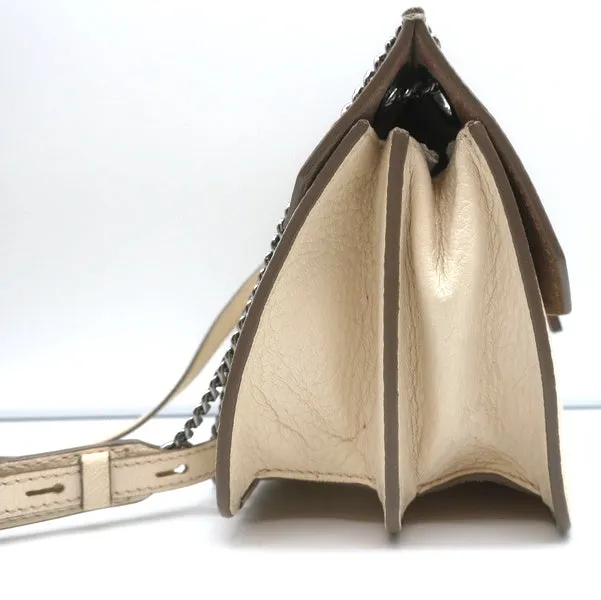 Jimmy Choo Rebel Mini Crossbody Cream Leather Shoulder Bag