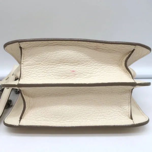 Jimmy Choo Rebel Mini Crossbody Cream Leather Shoulder Bag
