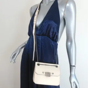 Jimmy Choo Rebel Mini Crossbody Cream Leather Shoulder Bag