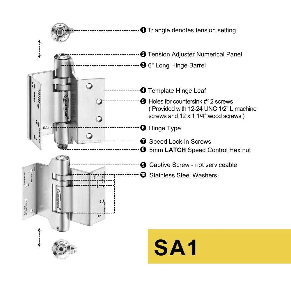 K51L-SWRH-450-B4 | Hydraulic Hybrid Swing Clear Hinge | 4.5” x 4.5” | 8ft | Fire-rated Stainless Steel | 4 Pack