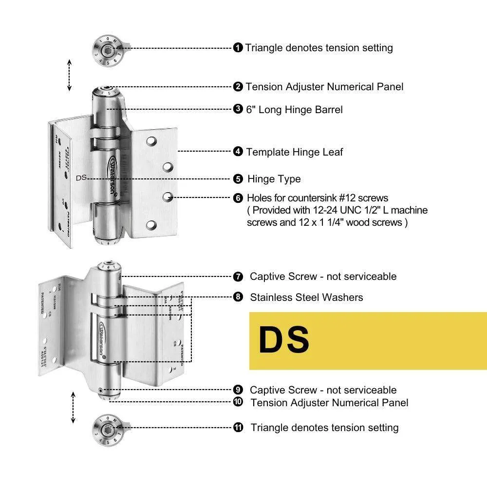 K51L-SWRH-450-B4 | Hydraulic Hybrid Swing Clear Hinge | 4.5” x 4.5” | 8ft | Fire-rated Stainless Steel | 4 Pack
