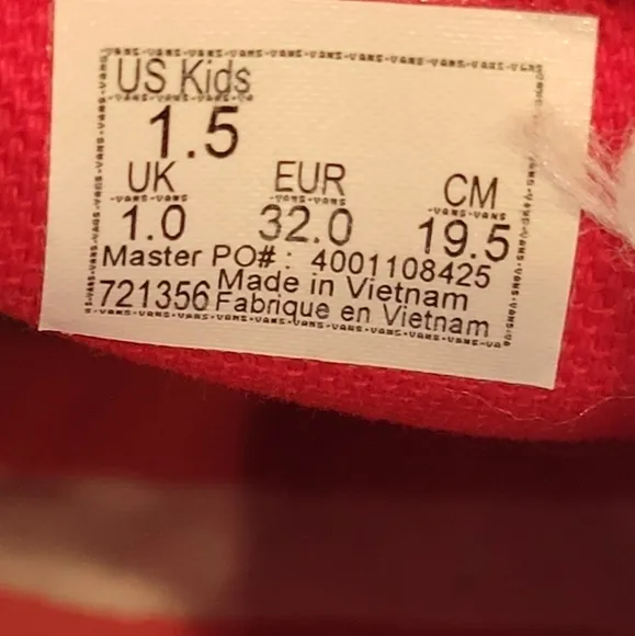 Kids size 1.5 slip on where’s Waldo vans