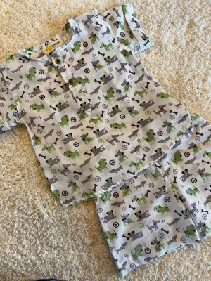 Klingaru Summer Short Set  -  Grey Green Dogs