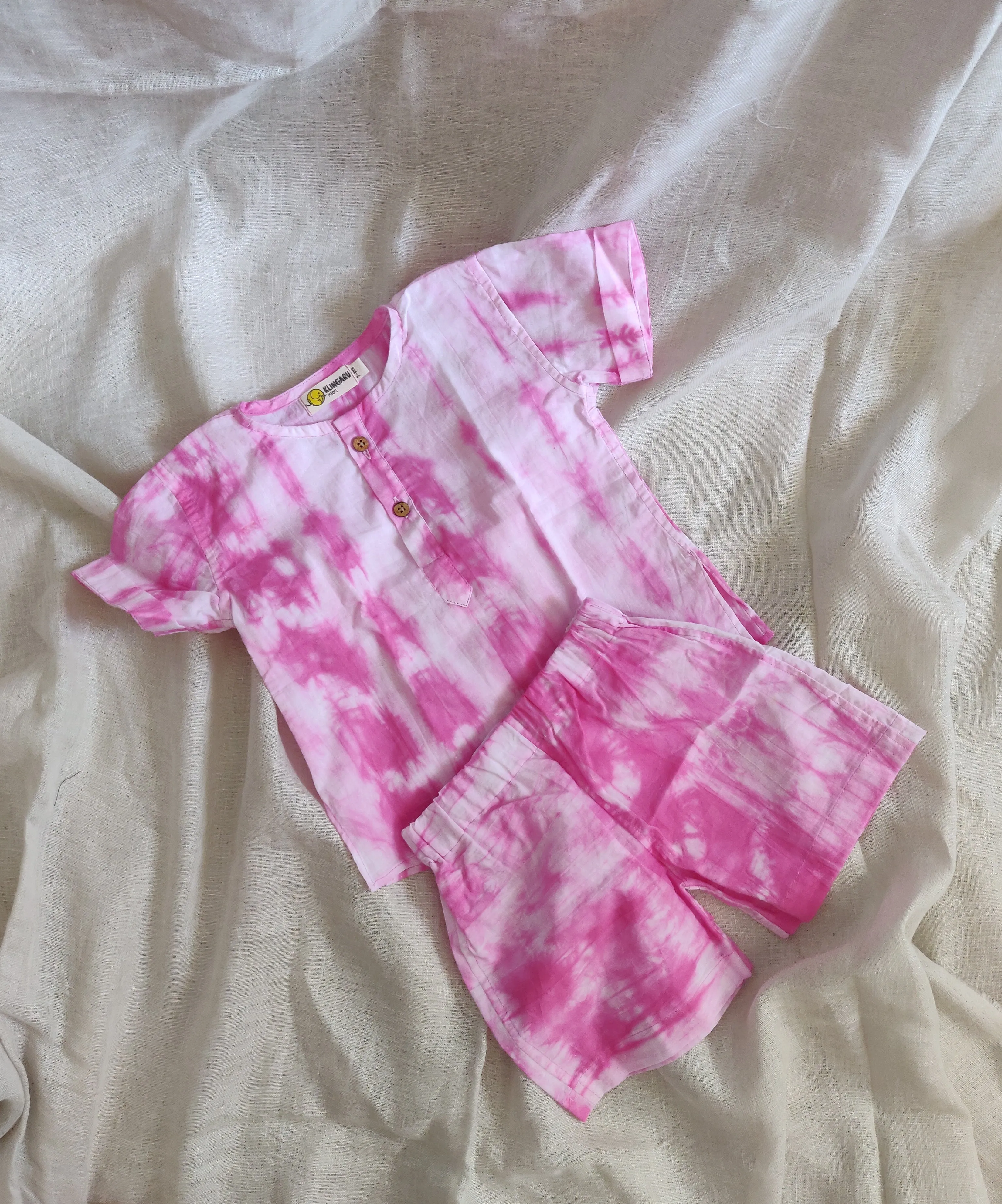 Klingaru Summer Short Set - Pink Shibori