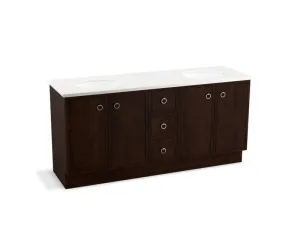 KOHLER K-99512-TK-1WA Jacquard 72" bathroom vanity cabinet with toe kick, 4 doors and 3 drawers