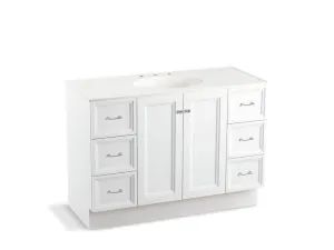 KOHLER K-99522-TK-1WA Damask 48" bathroom vanity cabinet with toe kick, 2 doors and 6 drawers