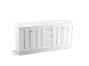 KOHLER K-99525-TK-1WA Damask 72" bathroom vanity cabinet with toe kick, 4 doors and 3 drawers