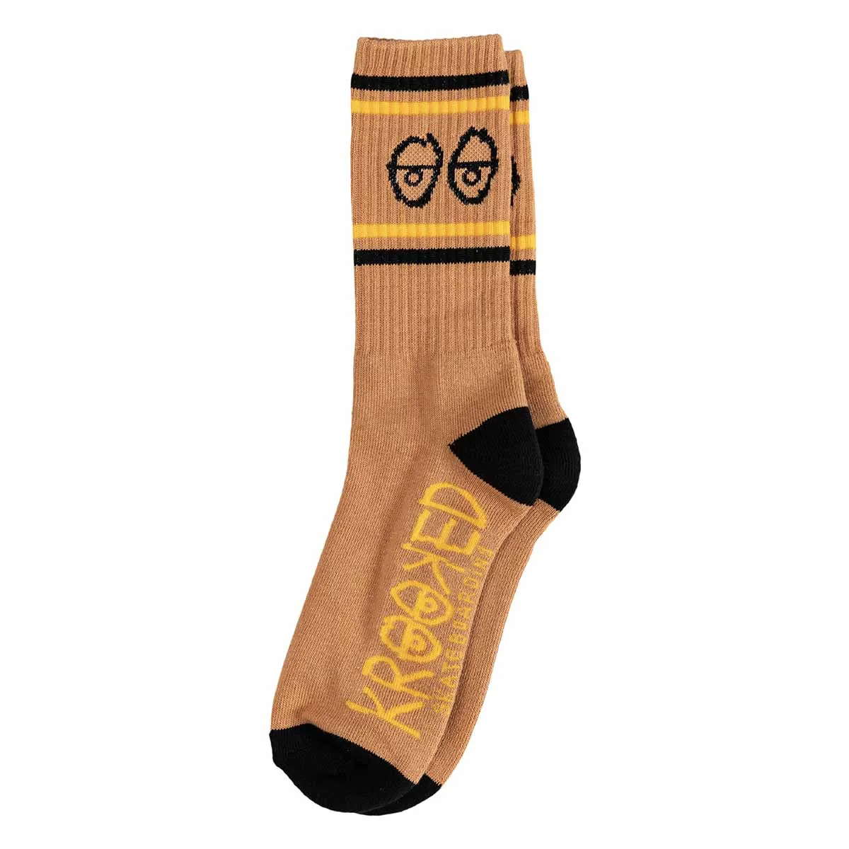 Krooked - Eyes Socks Brown/Gold