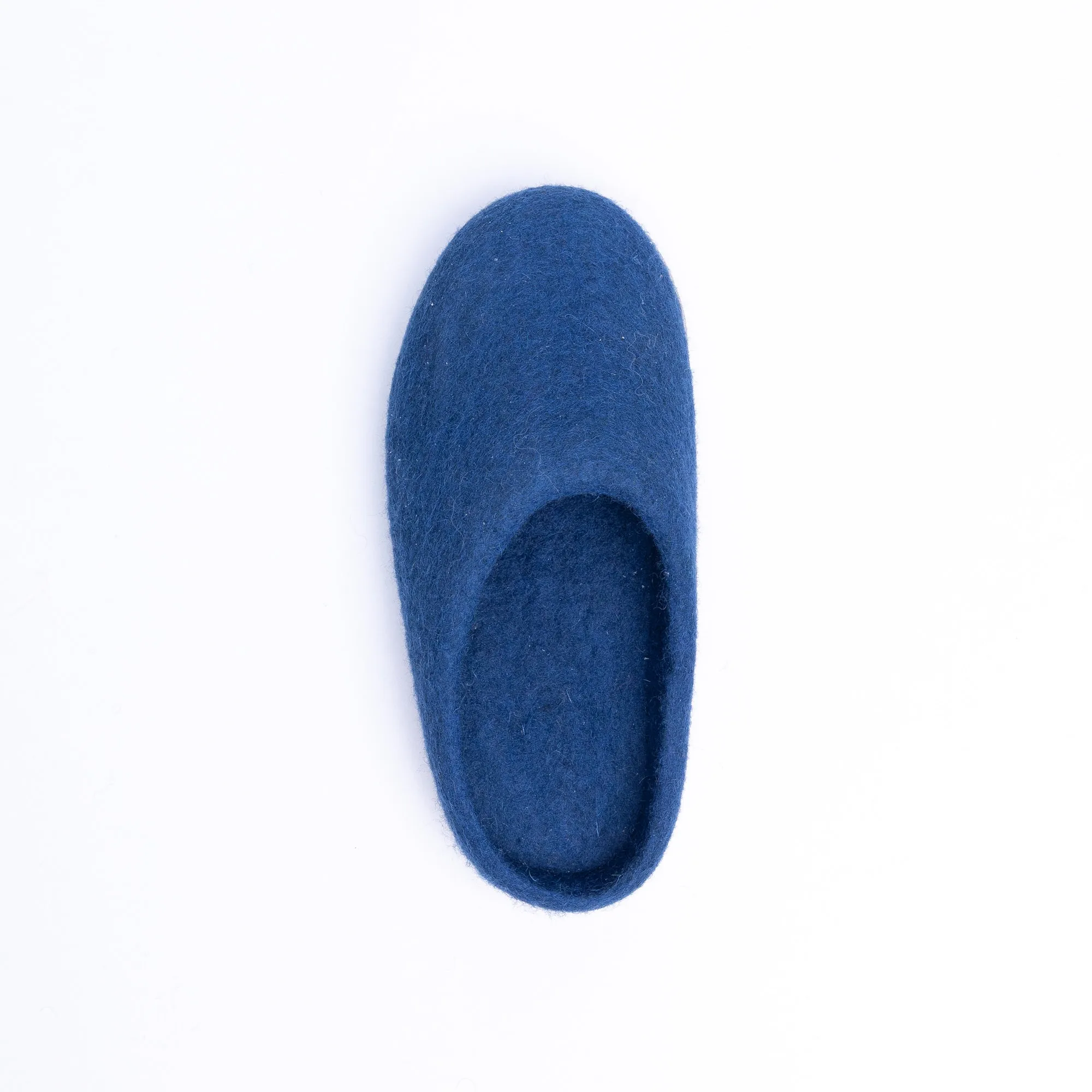 KUUMA – Rhino Blue Wool Felt Slippers for Men Cozy, Non-Slip Indoor Comfort