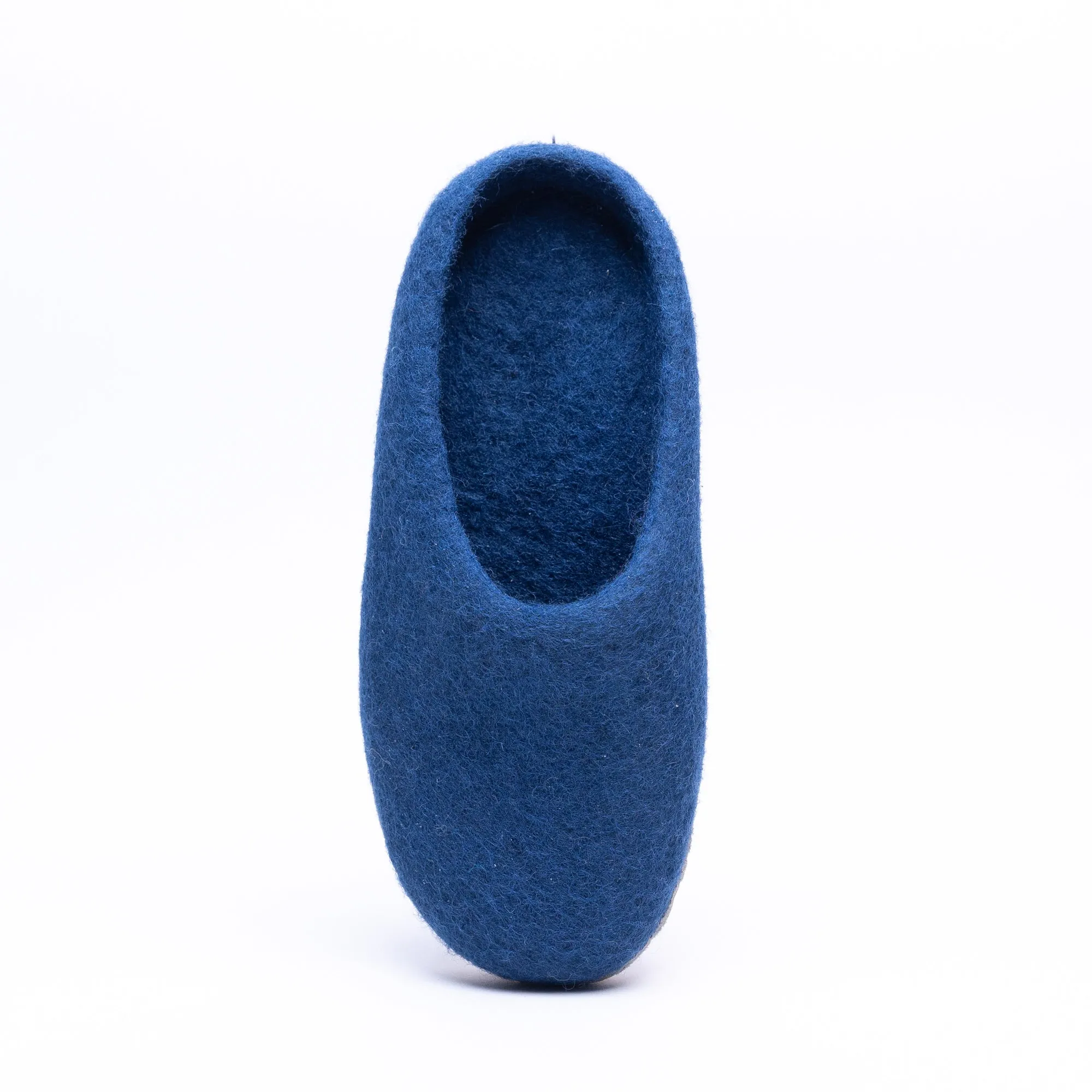 KUUMA – Rhino Blue Wool Felt Slippers for Men Cozy, Non-Slip Indoor Comfort