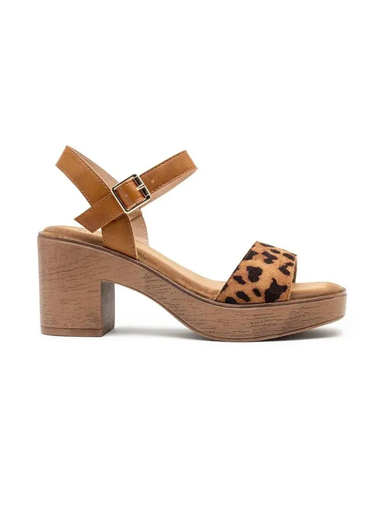 Leopard Chic block heel sandals
