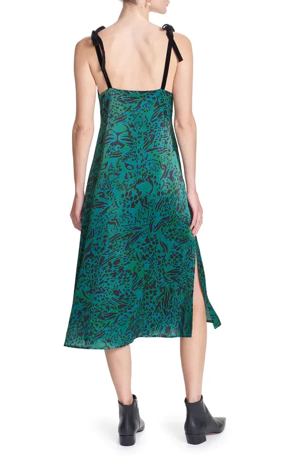 LING TIE STRAP MIDI DRESS