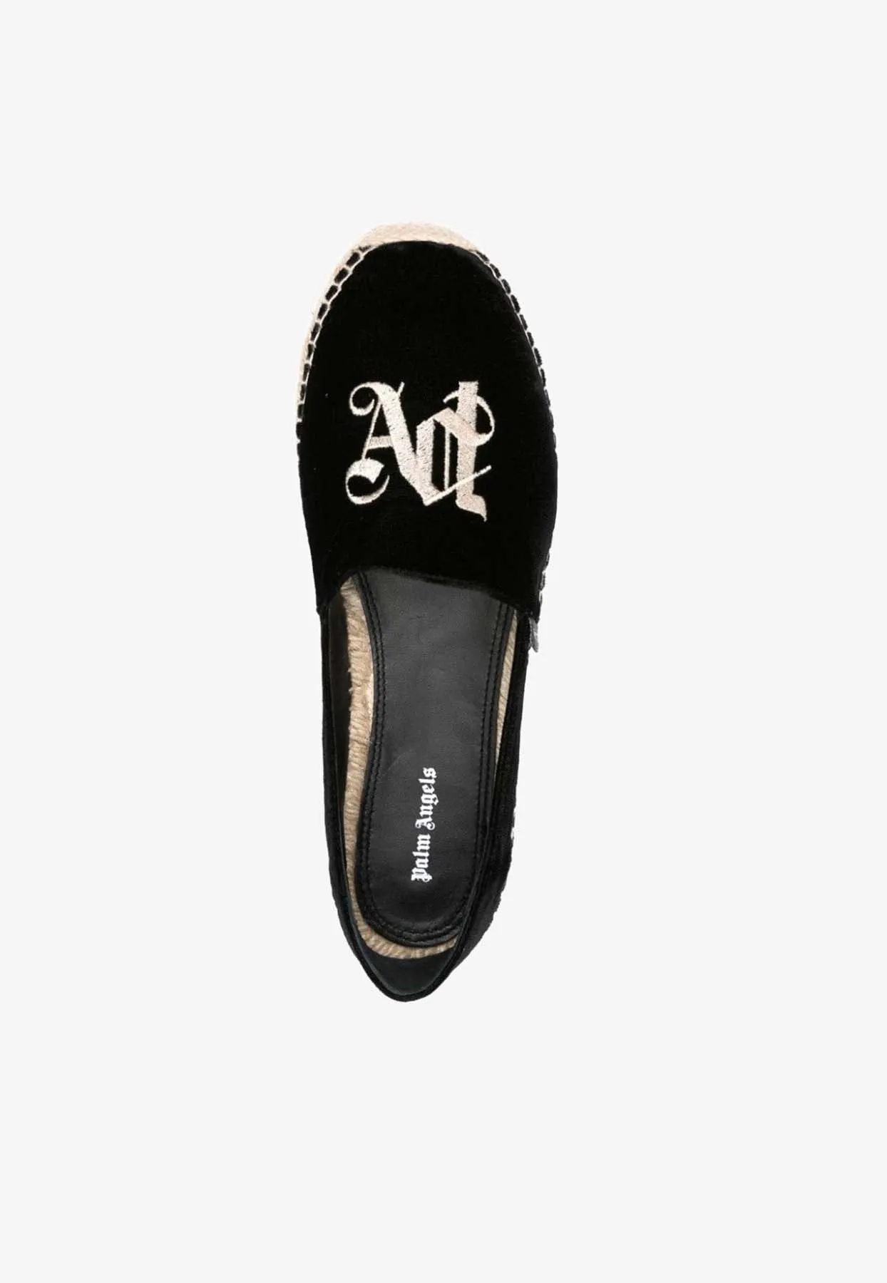 Logo-Embroidered Velvet Espadrilles