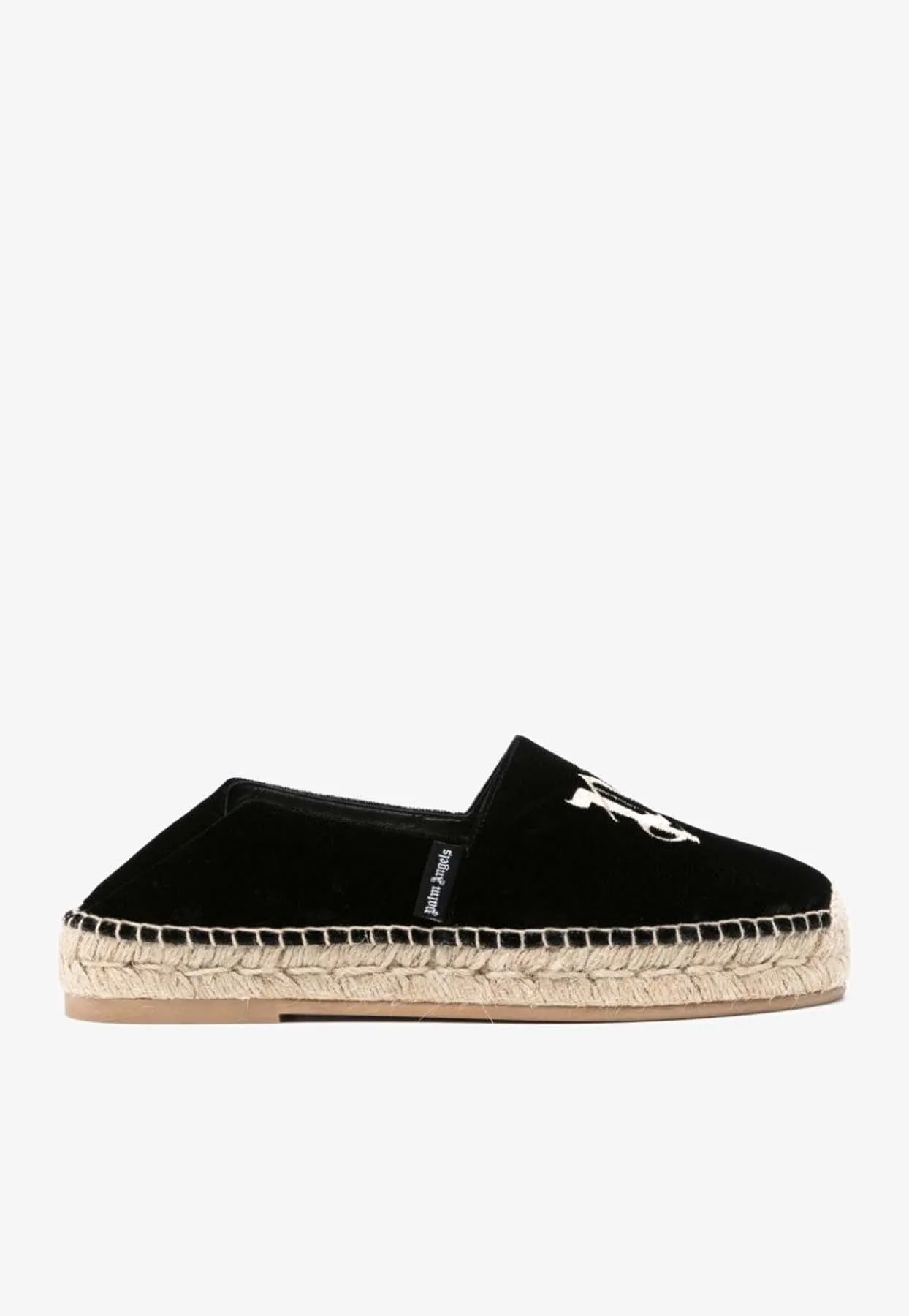 Logo-Embroidered Velvet Espadrilles