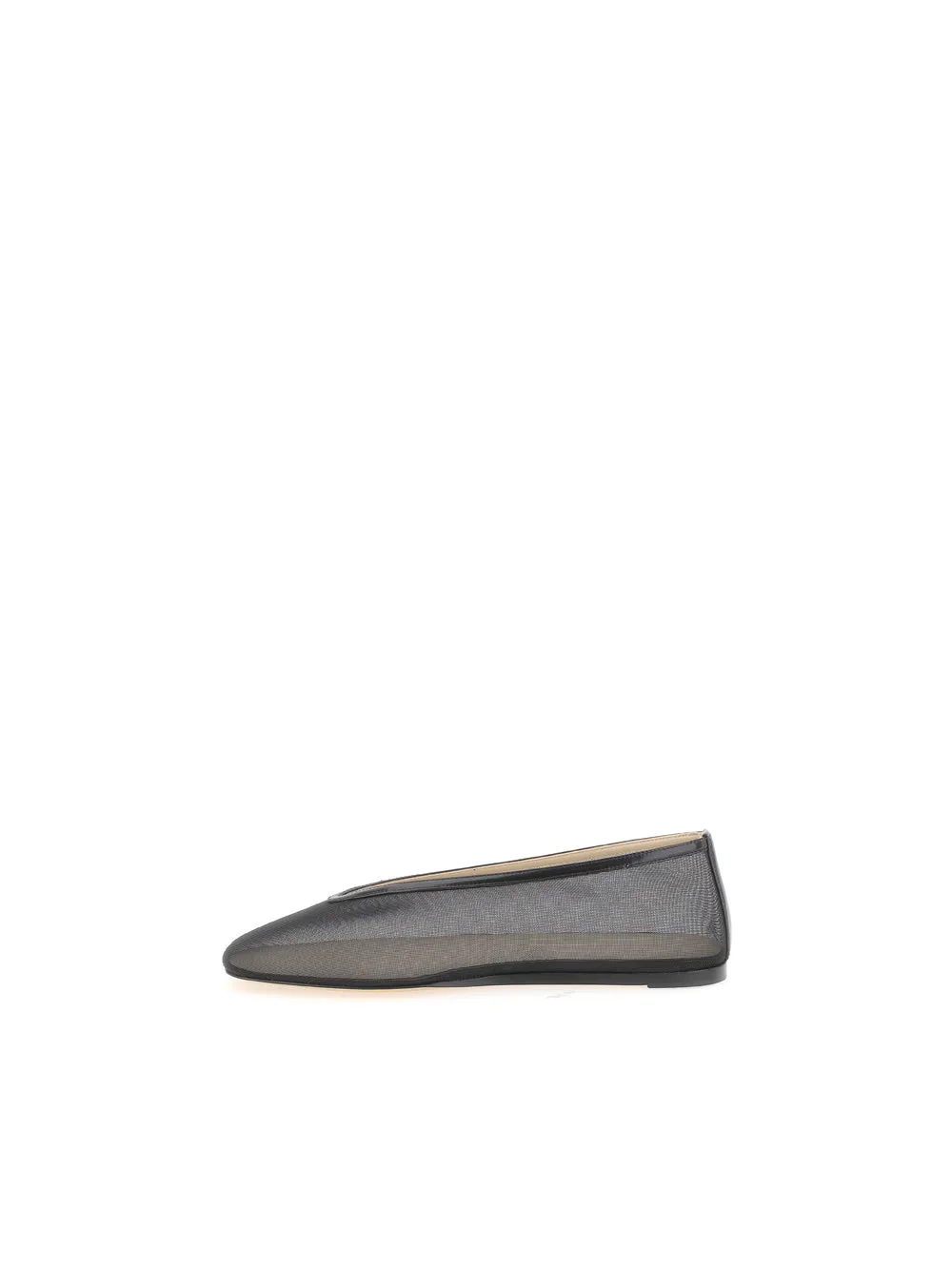 Luna leather-trimmed mesh ballet flats