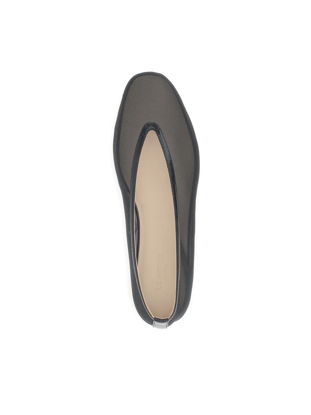 Luna leather-trimmed mesh ballet flats
