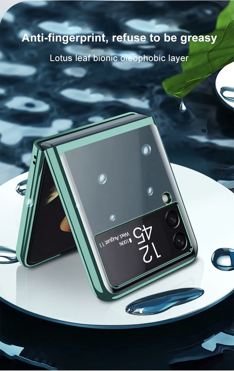 Luxury Electroplating Flip Case For Samsung Galaxy Z Flip 3 5G Transparent Plastic Hard Cover For Samsung Z Flip 3 5G Case