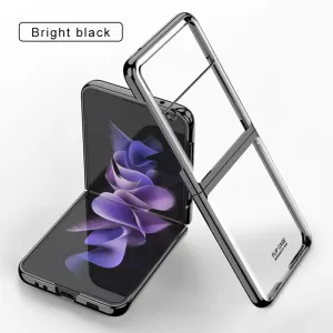Luxury Electroplating Flip Case For Samsung Galaxy Z Flip 3 5G Transparent Plastic Hard Cover For Samsung Z Flip 3 5G Case