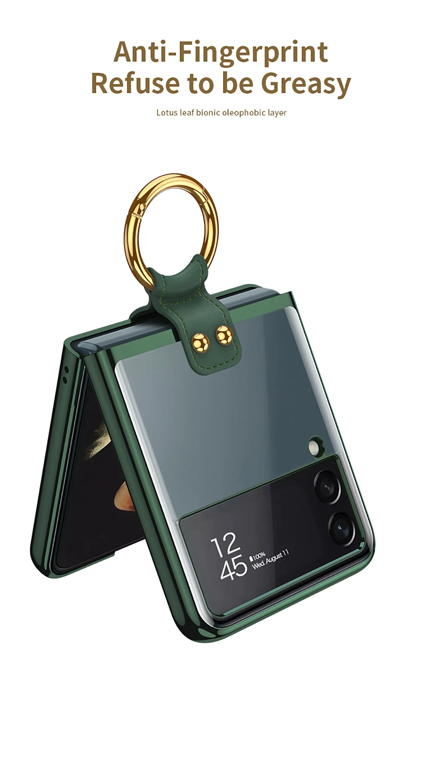 Luxury Transparent Plating Case Cover For Samsung Galaxy Z Flip 3 5G Case Ring Stand Hard Phone Cover For Galaxy Z Flip3 5G
