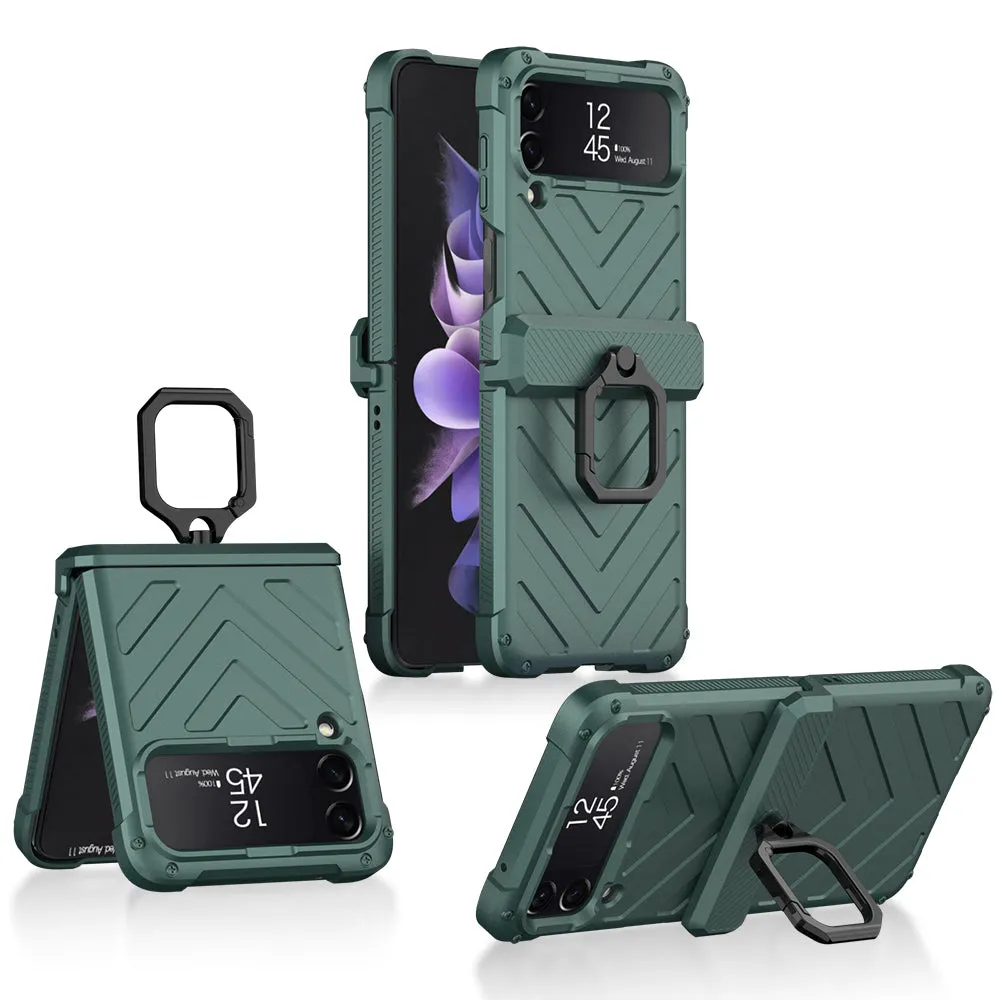 Magnetic Armored Cover For Samsung Galaxy Z Flip Fold 3 Case All-included Hinge Bracket Hard For Galaxy Z Flip3 Fold3 5G