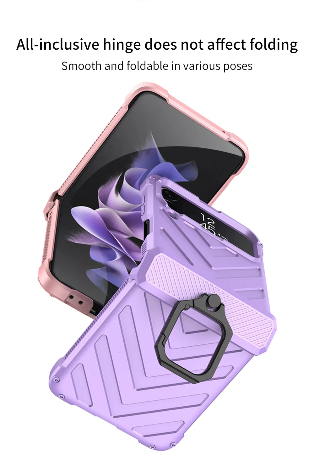 Magnetic Armored Cover For Samsung Galaxy Z Flip Fold 3 Case All-included Hinge Bracket Hard For Galaxy Z Flip3 Fold3 5G