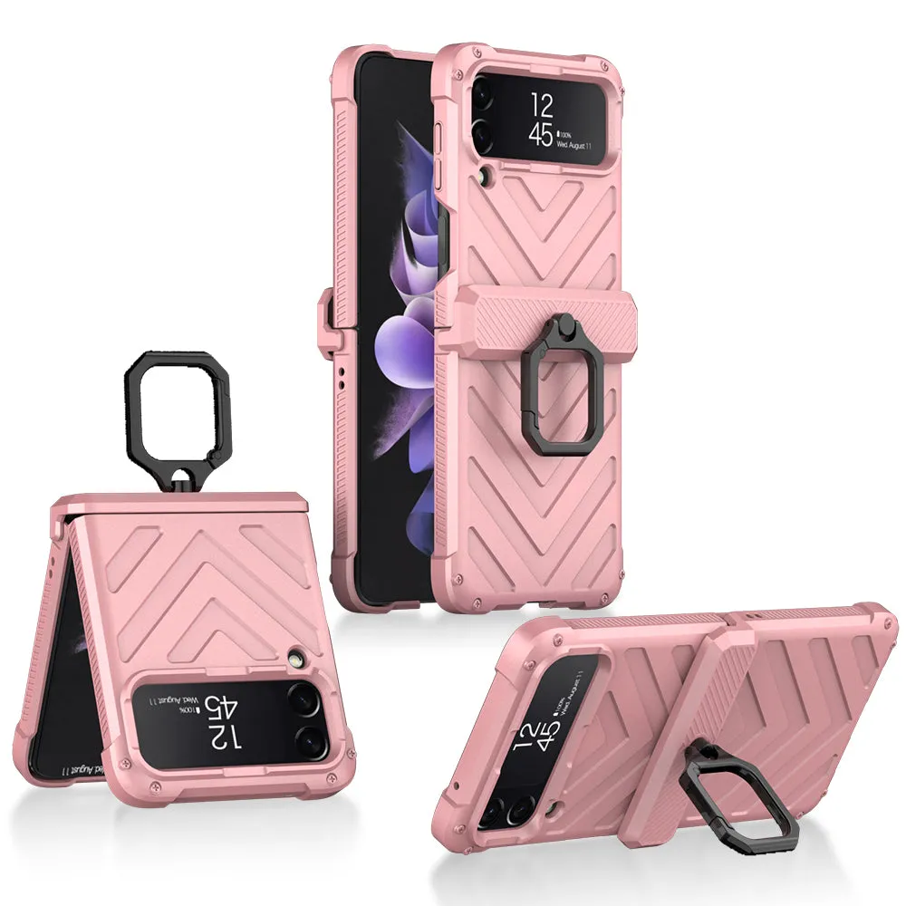 Magnetic Armored Cover For Samsung Galaxy Z Flip Fold 3 Case All-included Hinge Bracket Hard For Galaxy Z Flip3 Fold3 5G