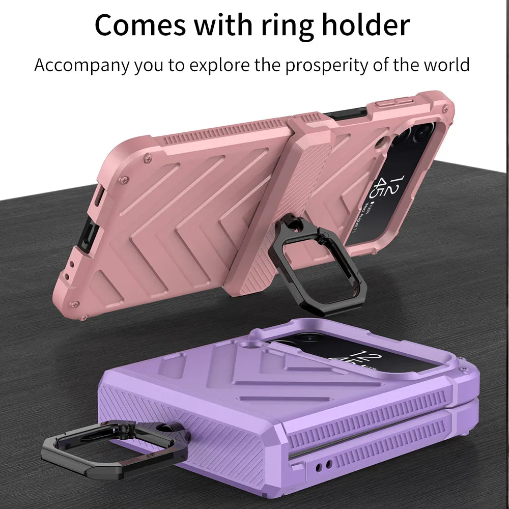 Magnetic Armored Cover For Samsung Galaxy Z Flip Fold 3 Case All-included Hinge Bracket Hard For Galaxy Z Flip3 Fold3 5G