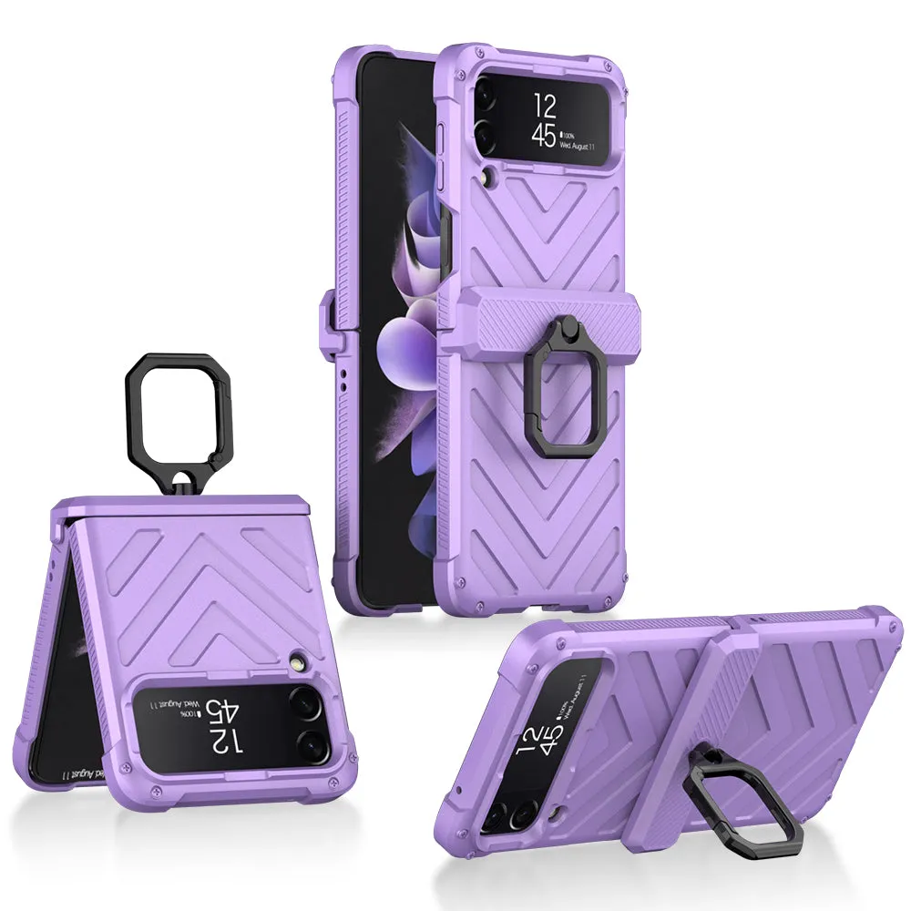 Magnetic Armored Cover For Samsung Galaxy Z Flip Fold 3 Case All-included Hinge Bracket Hard For Galaxy Z Flip3 Fold3 5G