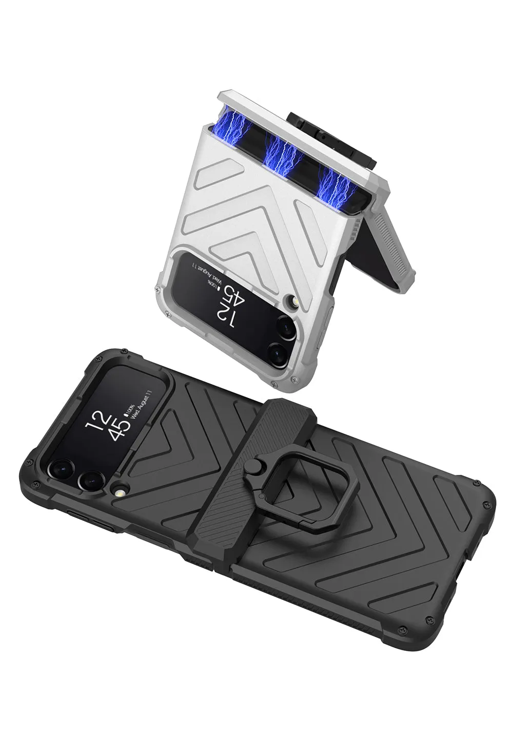 Magnetic Armored Cover For Samsung Galaxy Z Flip Fold 3 Case All-included Hinge Bracket Hard For Galaxy Z Flip3 Fold3 5G