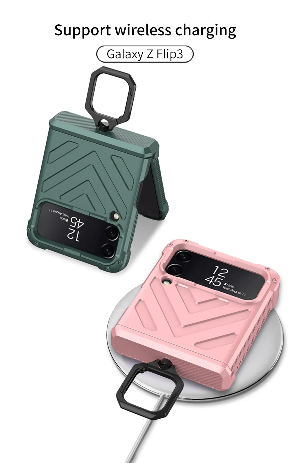 Magnetic Armored Cover For Samsung Galaxy Z Flip Fold 3 Case All-included Hinge Bracket Hard For Galaxy Z Flip3 Fold3 5G