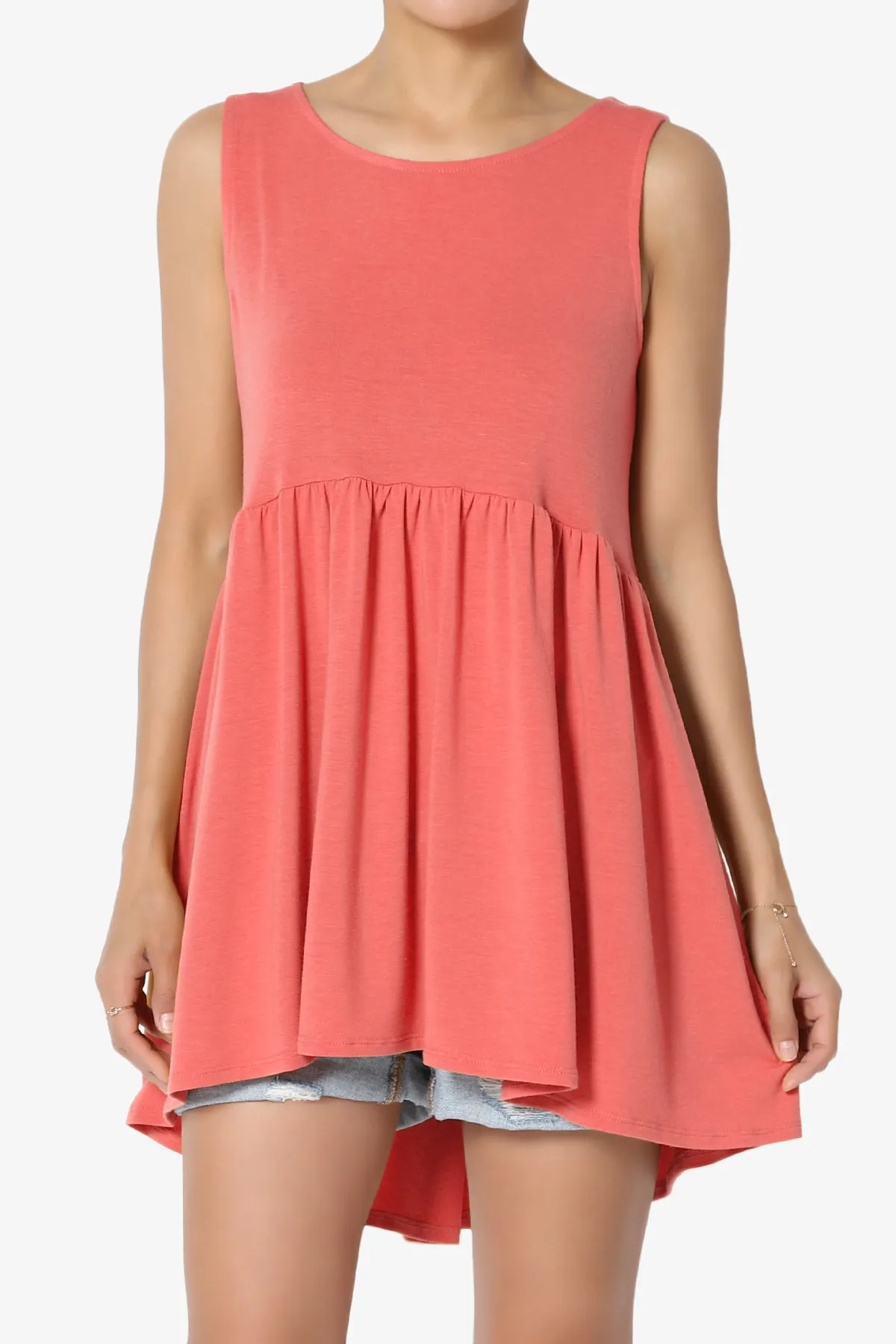 Maiika Sleeveless Babydoll Tunic Top
