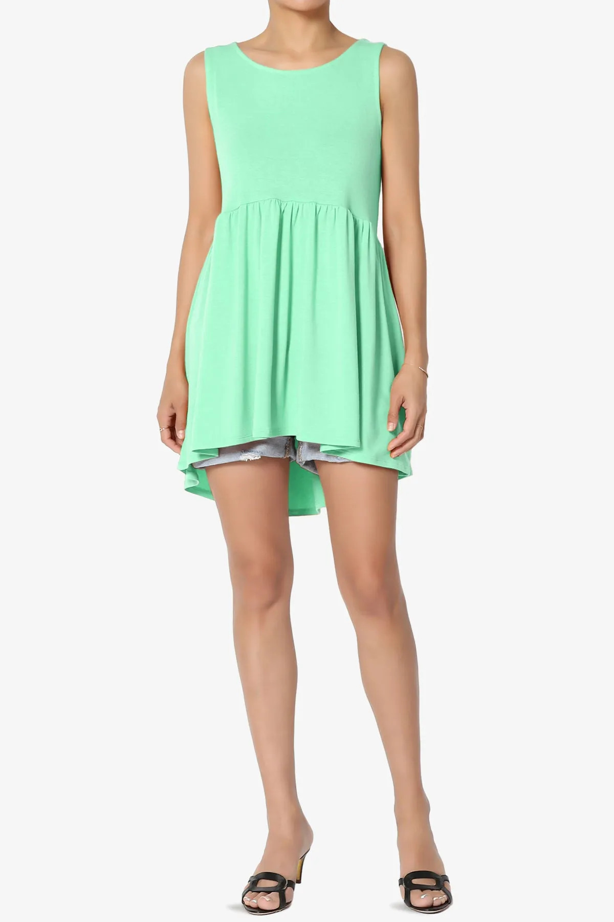 Maiika Sleeveless Babydoll Tunic Top