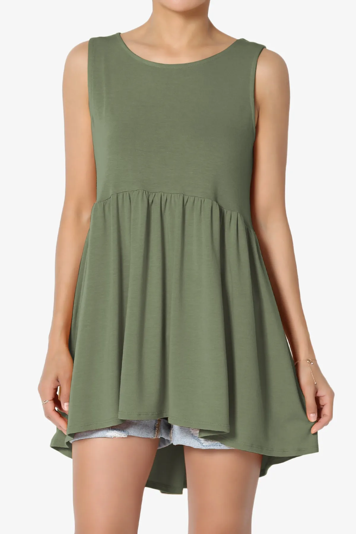 Maiika Sleeveless Babydoll Tunic Top
