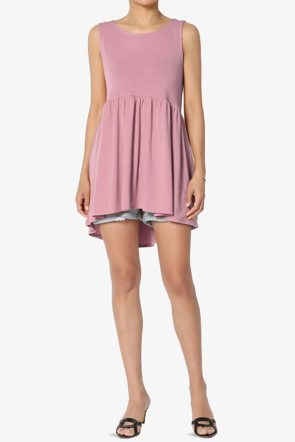 Maiika Sleeveless Babydoll Tunic Top