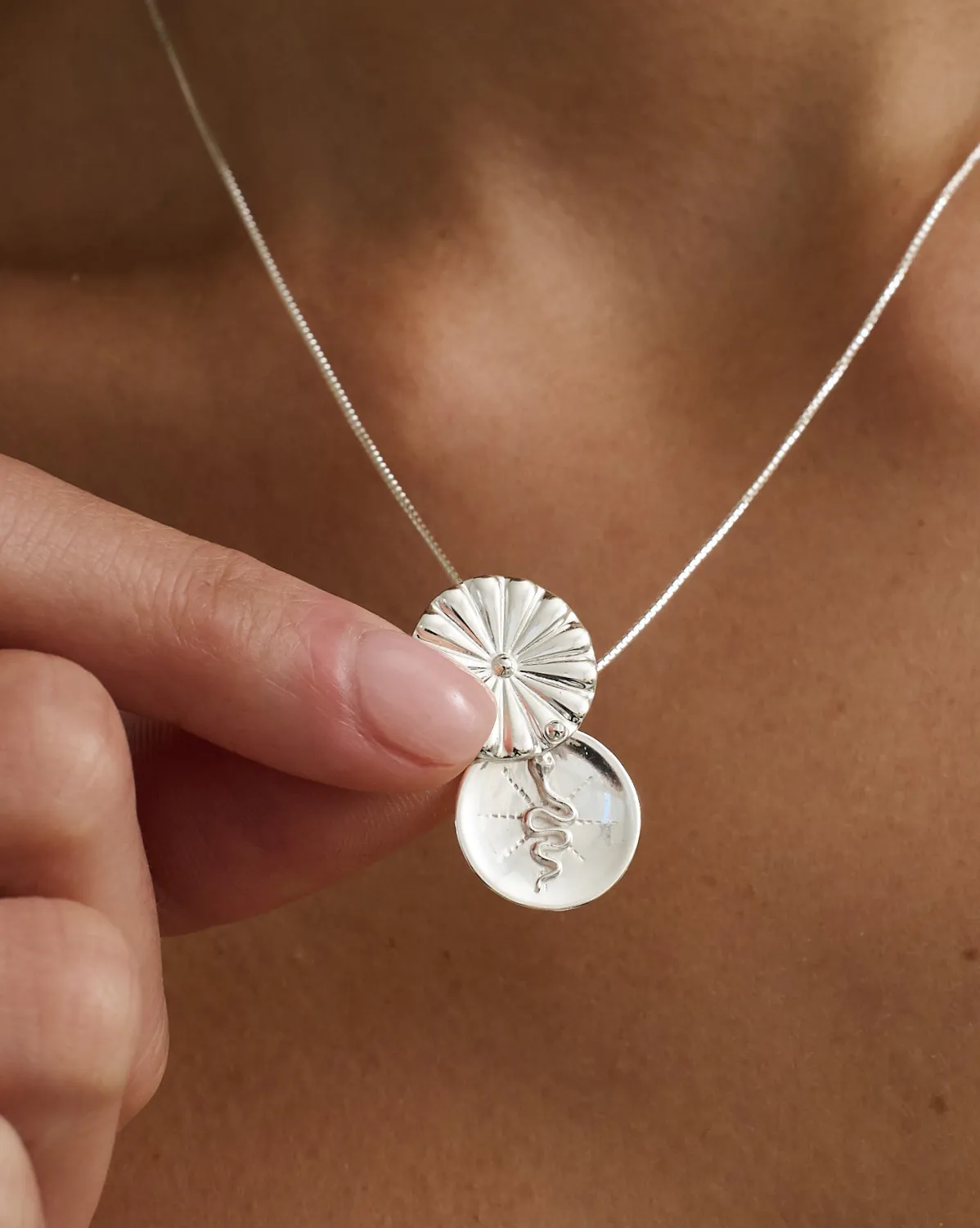 Mandarin Snake Necklace - Sterling Silver