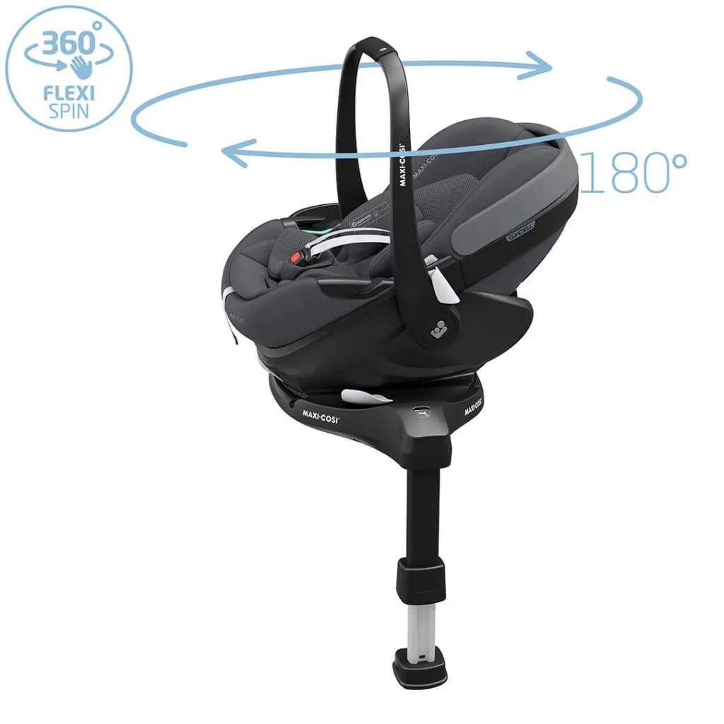MAXI COSI FAME 6 Piece Travel System with Pebble 360 Pro2 Car Seat and FamilyFix 360 Pro ISOFIX Car Seat Base - Twillic Graphite