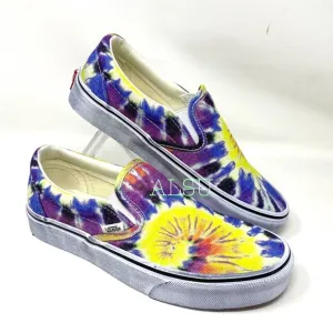 💖MEGA SALE💖VANS Classic Slip On Washed Tie-Dye Canvas Women's VN0A4U3819X