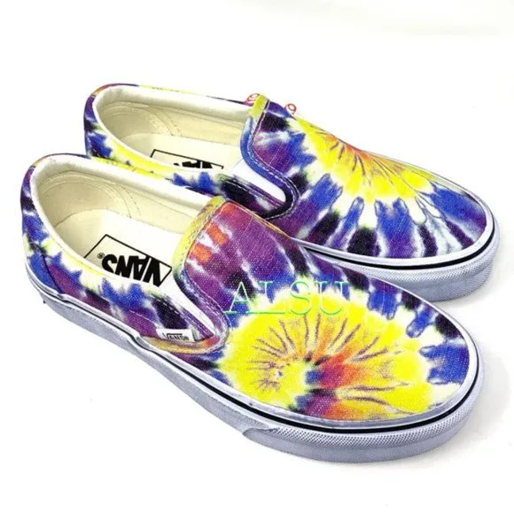 💖MEGA SALE💖VANS Classic Slip On Washed Tie-Dye Canvas Women's VN0A4U3819X