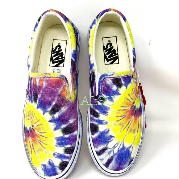 💖MEGA SALE💖VANS Classic Slip On Washed Tie-Dye Canvas Women's VN0A4U3819X