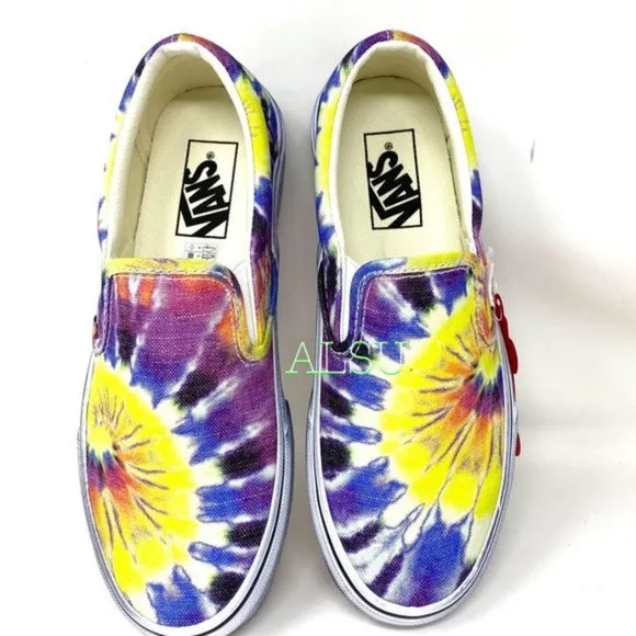 💖MEGA SALE💖VANS Classic Slip On Washed Tie-Dye Canvas Women's VN0A4U3819X