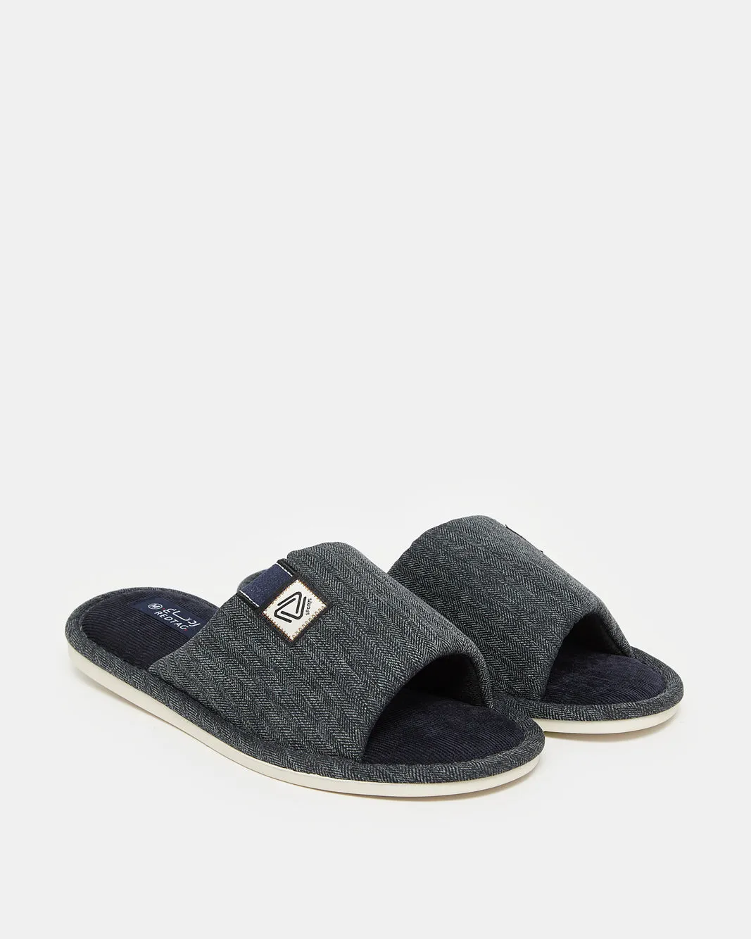 Men Navy Patched Slipper