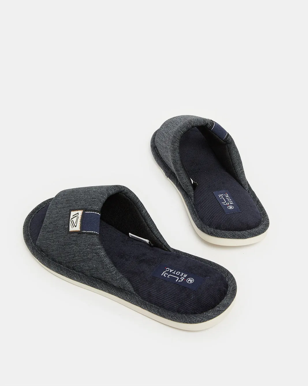Men Navy Patched Slipper