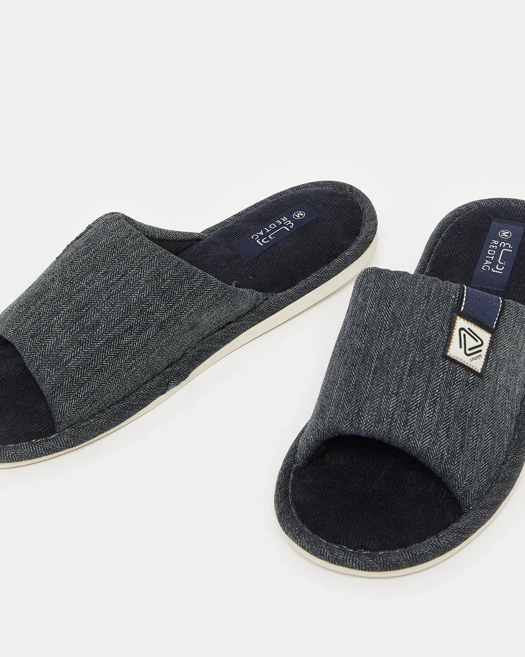 Men Navy Patched Slipper
