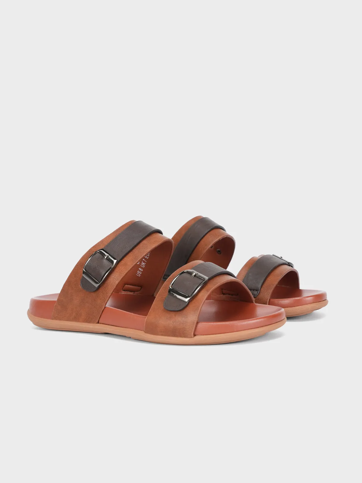 Mens "AWAD" Casual Buckled Adorned Slippers
